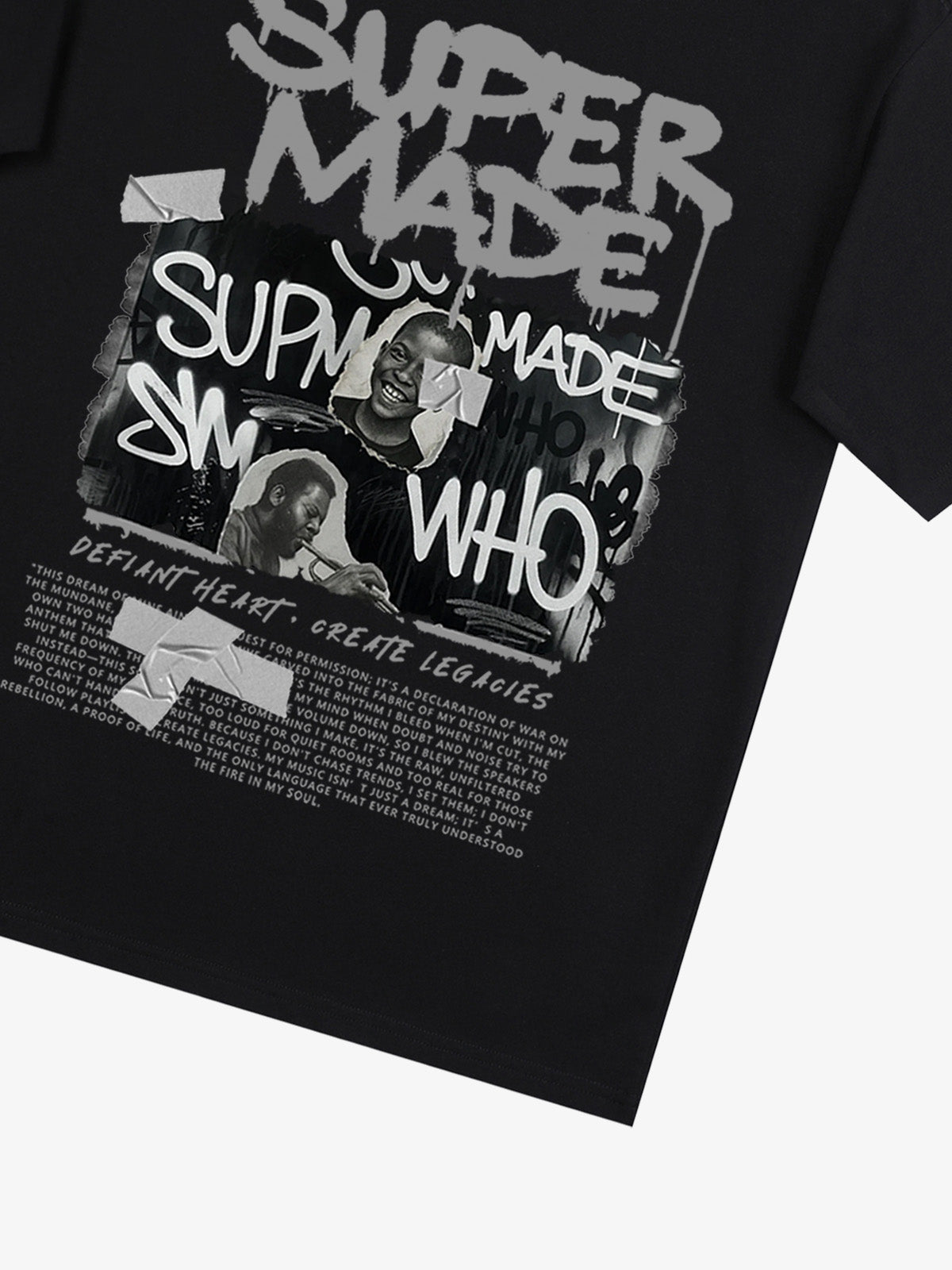 Streetwear Graffiti Character Collage Graphic T-Shirt