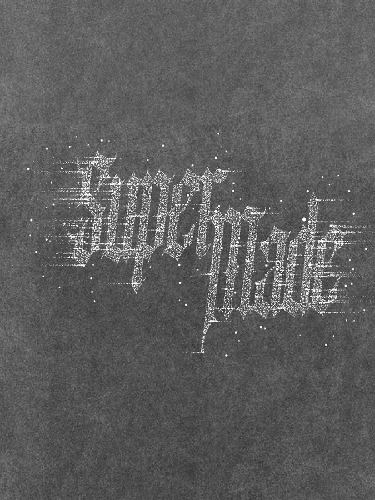 Washed Gothic Letter Imitation Diamond T-Shirt