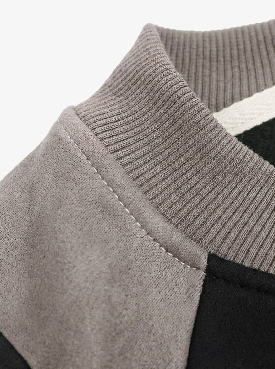 Suede-Touch Embroidered Sport Color-Block T-Shirt