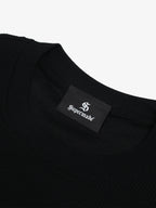 Waffle Knit Eye Graphic Letter Print T-Shirt