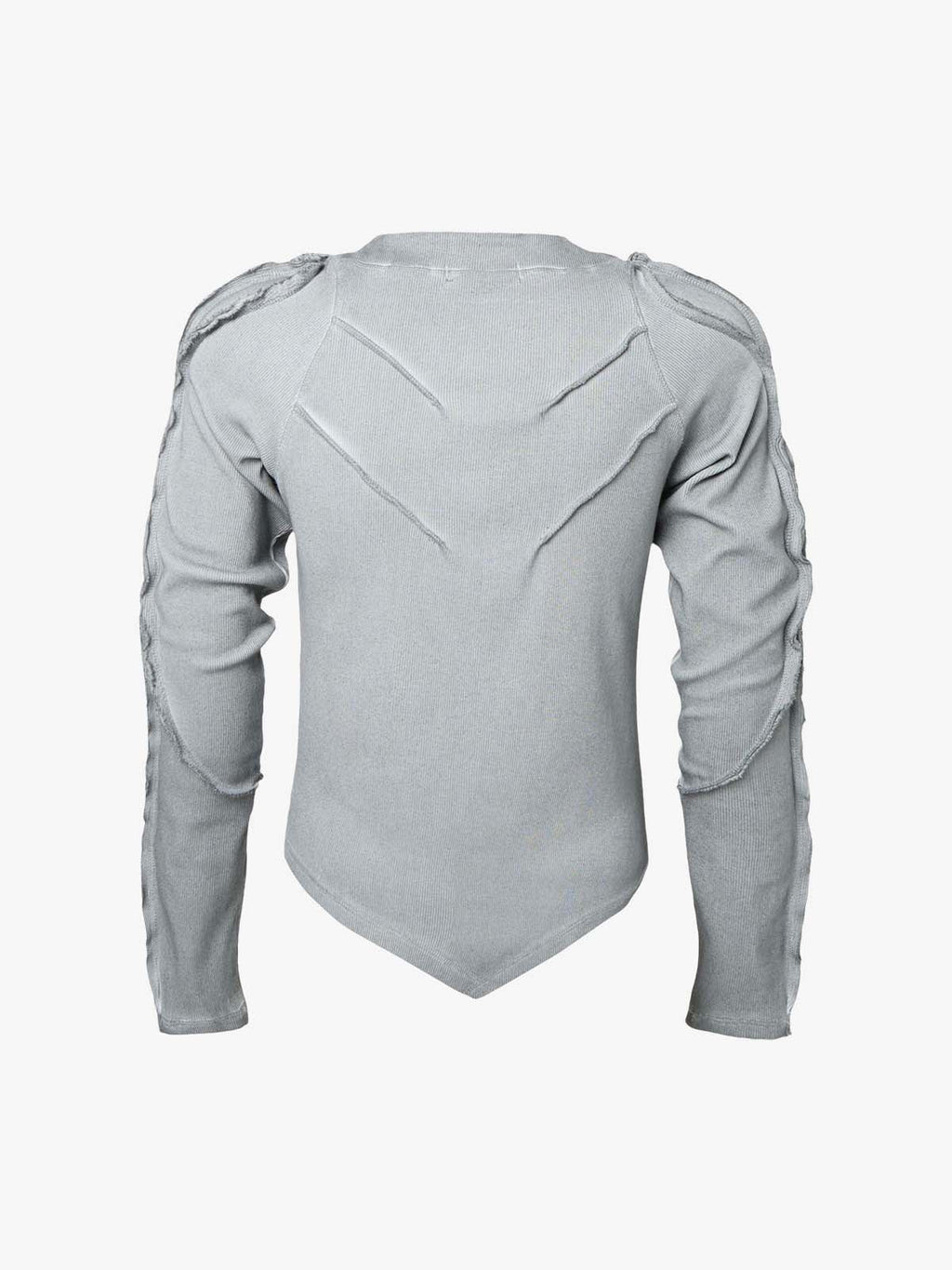 Vintage Washed Sculpted Seam Ribbed Long Sleeve T-Shirt