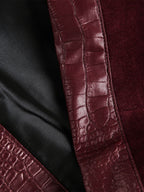Vintage Suede PU Leather Collar Zip Up Jacket