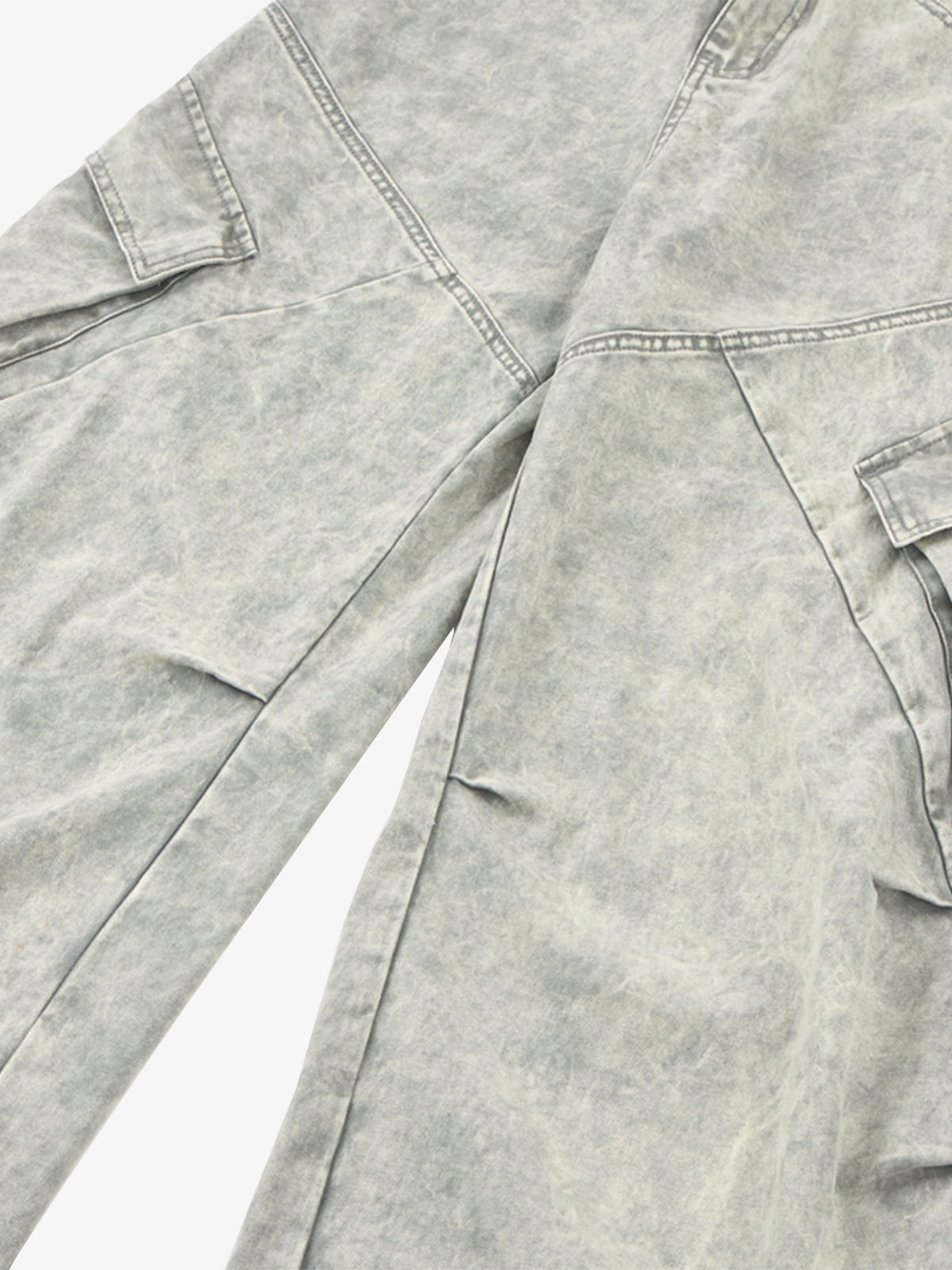 Vintage Washed Multi-Pocket Barrel Jeans