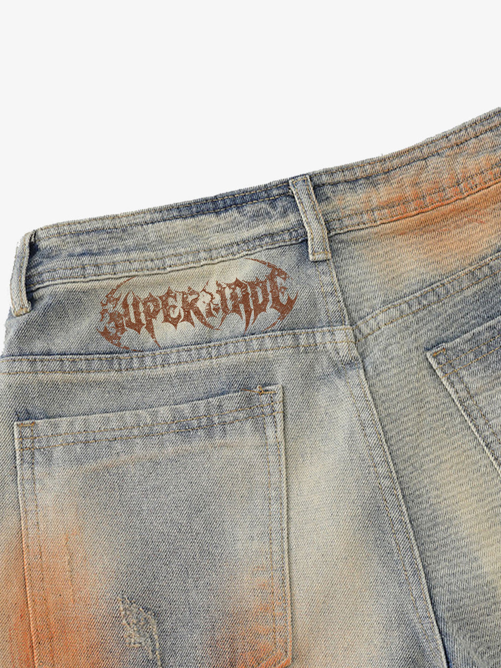 Distressed Paint Washed Wide Leg Pants