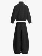 Striped Zip-Up Track Jacket and Wide-Leg Track Pants Set