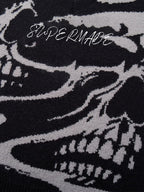 High Street Dark Skull Frayed-edge V-neck Sweater Vest
