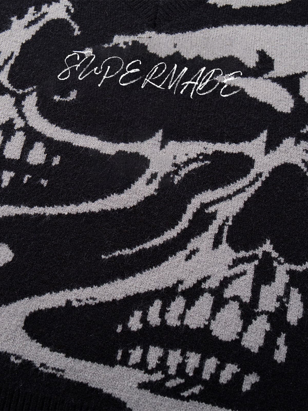 High Street Dark Skull Frayed-edge V-neck Sweater Vest