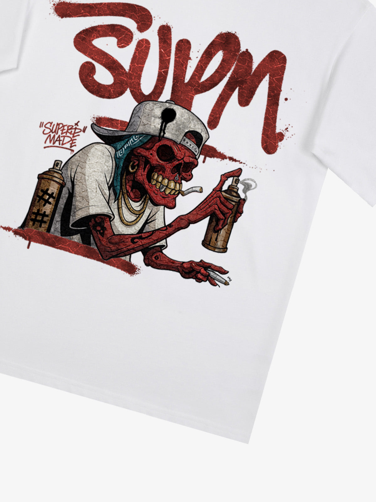 Street Trendy Skull Spray-Paint Graffiti Master T-Shirt