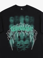 Dark Grid Skull Graphic T-Shirt