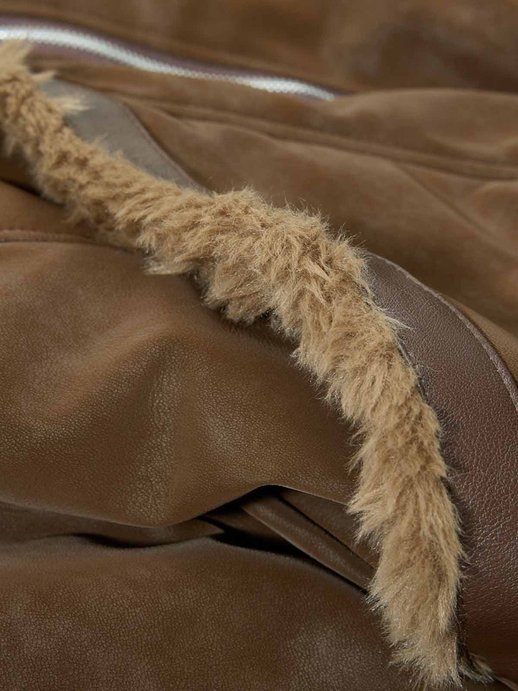 Retro Detachable Faux Fur Collar Suede Fleece Hoodie Jacket