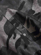 Vintage Camo Faux Fur Hood Padded Bomber Jacket