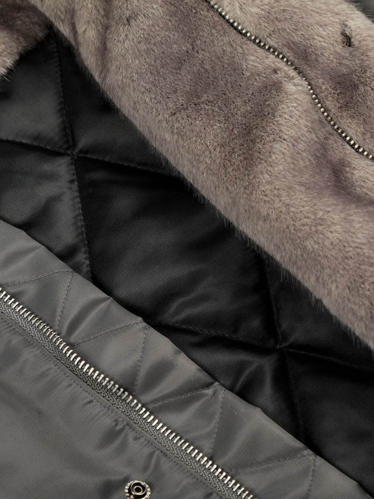 Deconstructed Patchwork Fur Collar Bomber Jacket