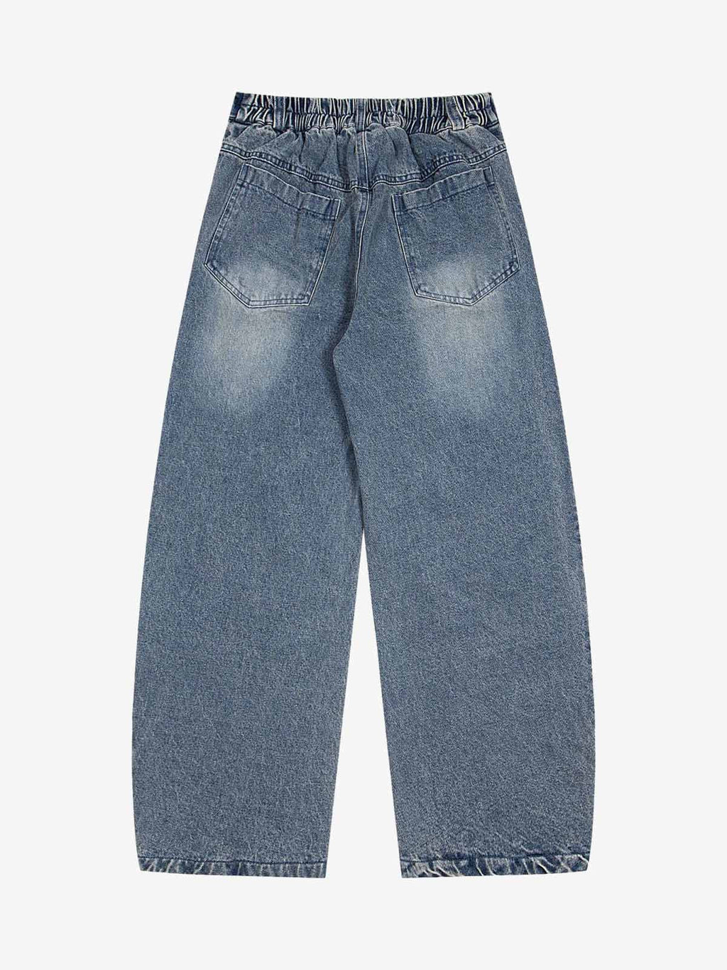 Fun Pattern Hand-Painted Print Denim Washed Jeans