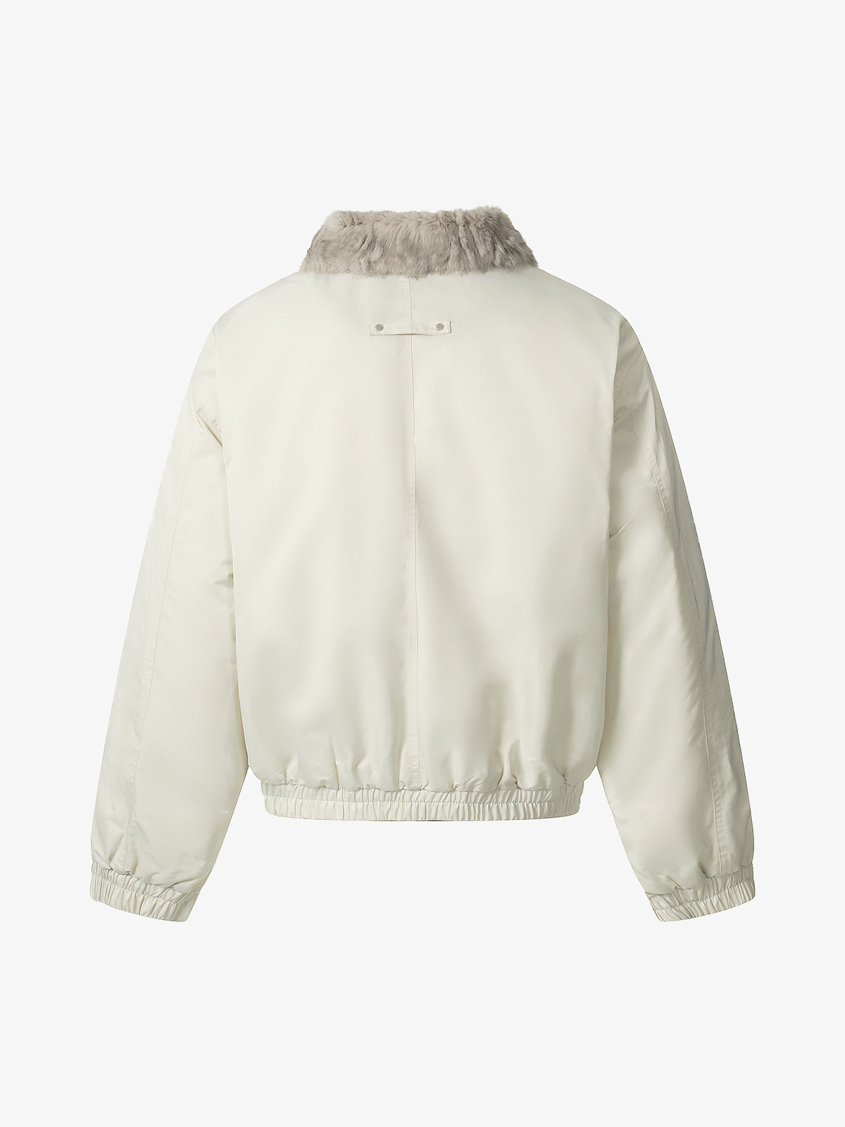Faux Fur Collar Zipper Padded Bomber Jacket