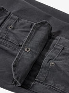 Vintage Washed Multi-Pocket Adjustable Strap Flare Cargo Pants