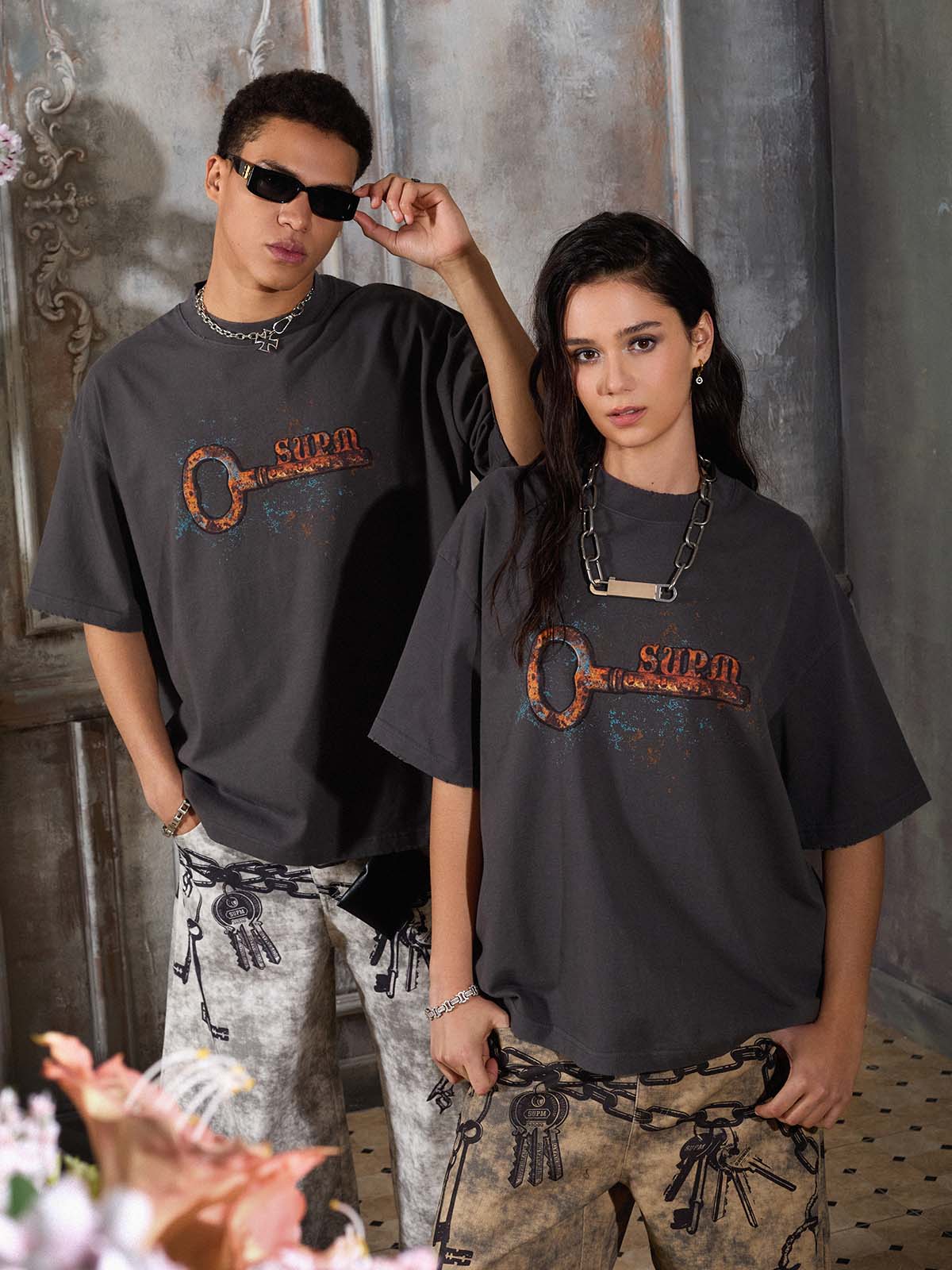 precipice Rusty Metal Key Print T-Shirt