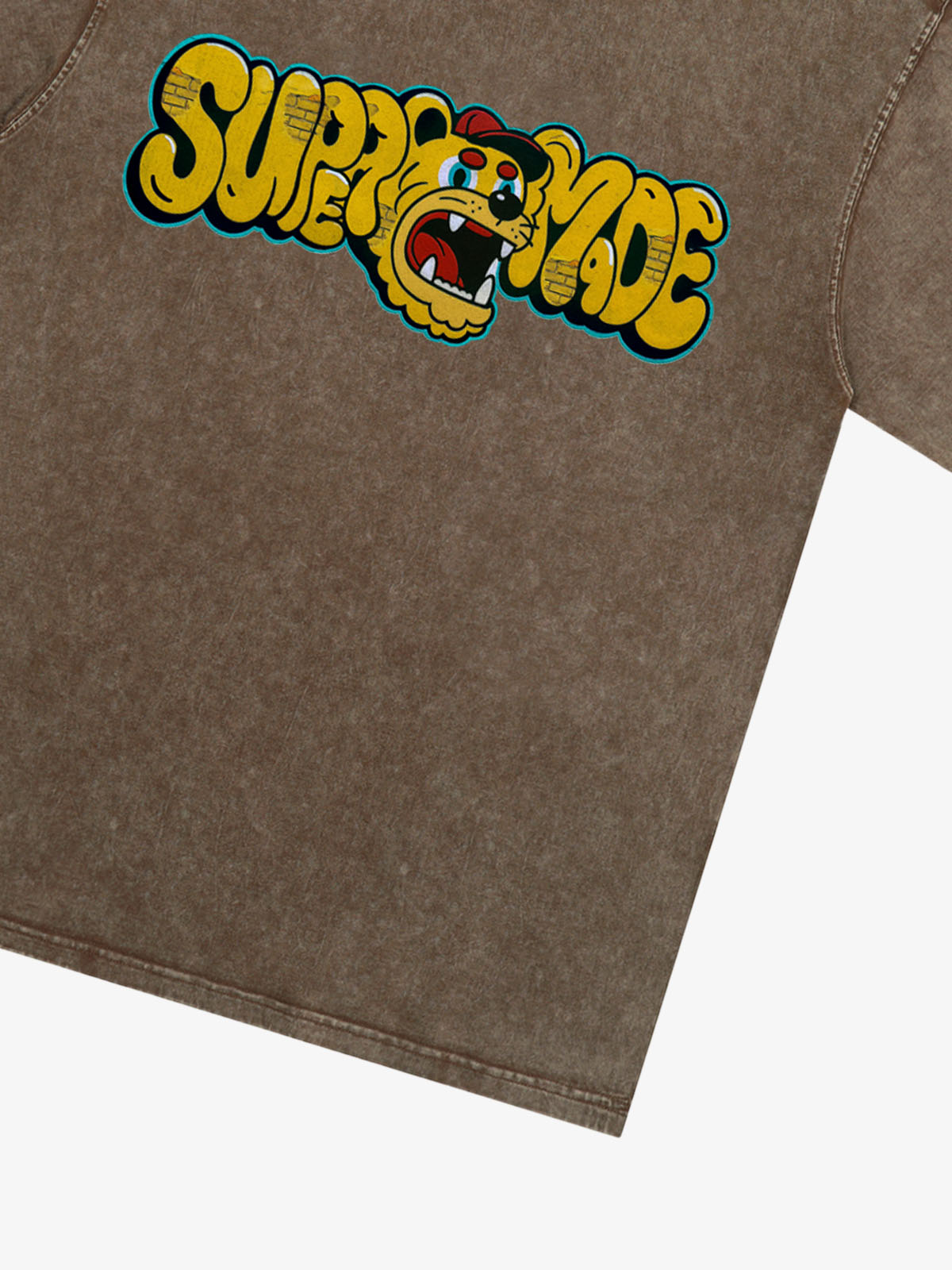 Street Graffiti Trendy Tiger Head Font T-Shirt