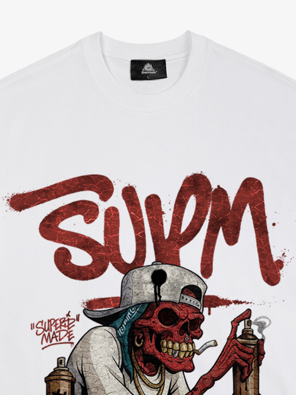 Street Trendy Skull Spray-Paint Graffiti Master T-Shirt
