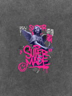Street Pink Lucky Angel Graphic Design T-Shirt
