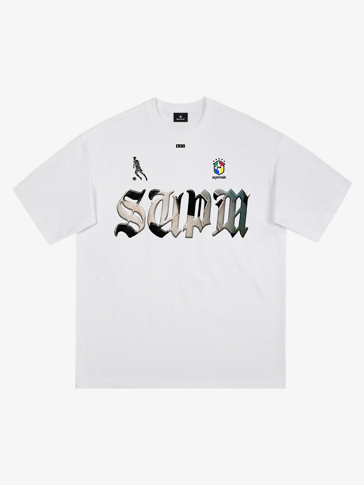 Gothic "SUPM" Soccer Graphic T-Shirt