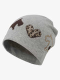 Leopard Heart & Dachshund Knit Beanie Hat