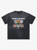 Washed One Ball One World Soccer Graphic T-Shirt
