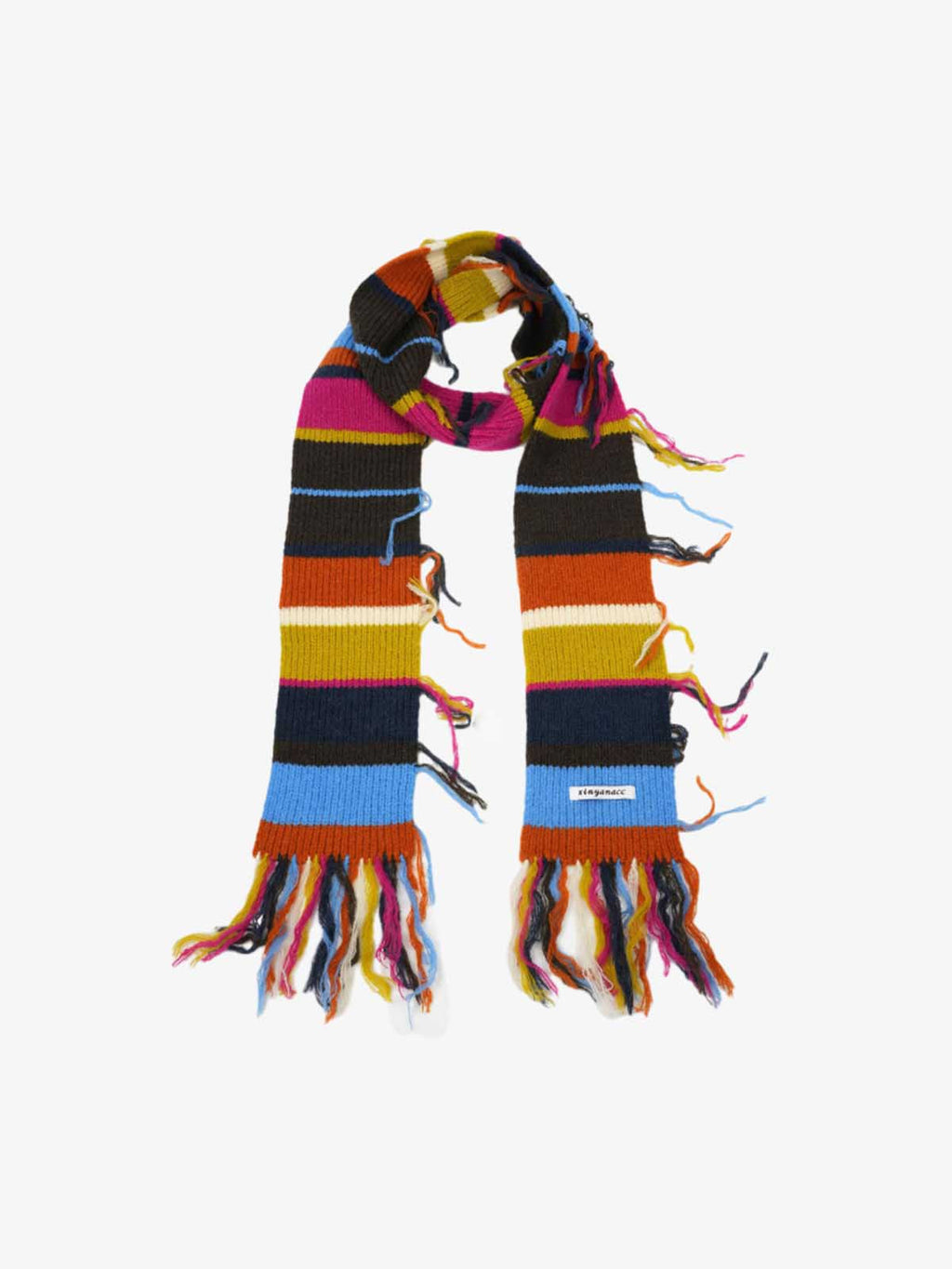 Retro Multicolor Striped Knit Beanie Scarf Set