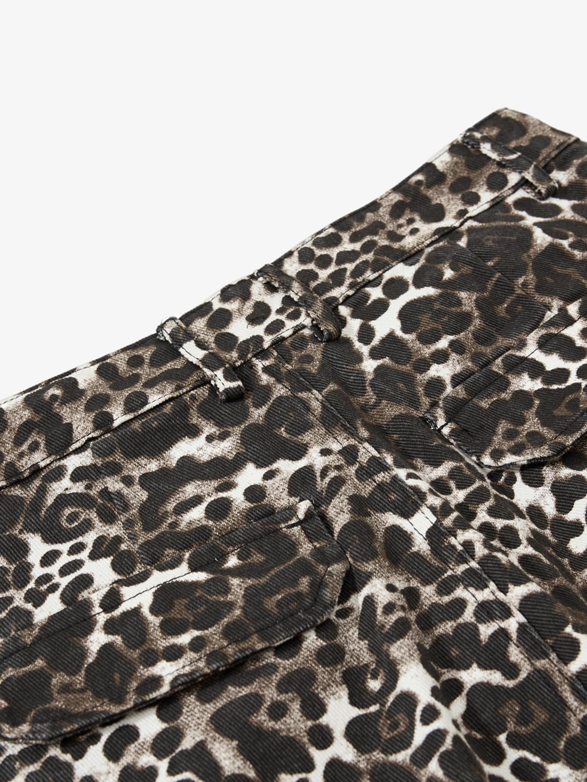 Leopard Print Cargo Wide Leg Pants