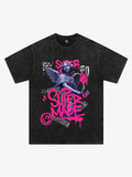 Street Pink Lucky Angel Graphic Design T-Shirt