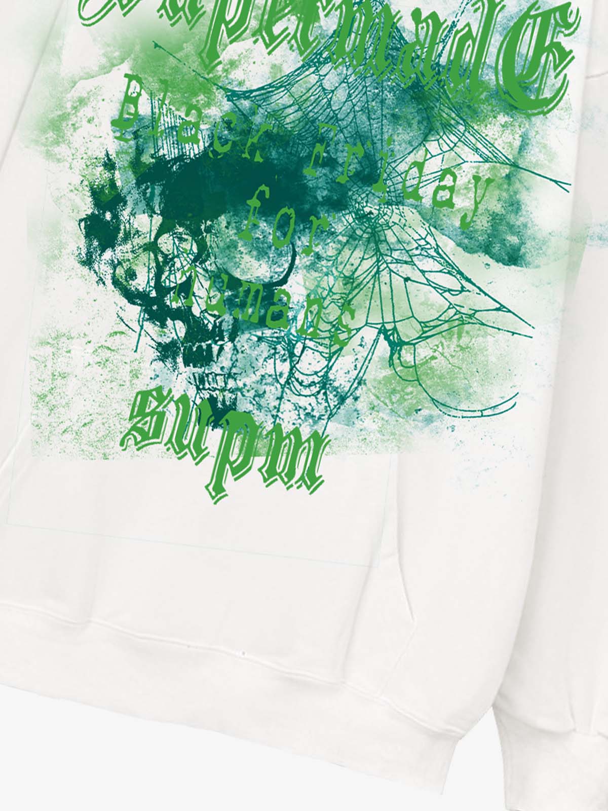 Gothic Skull Spider Web Graphic Hoodie
