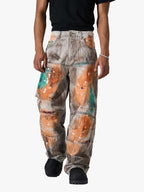 Abstrac Paint-Splattered Panel Jeans