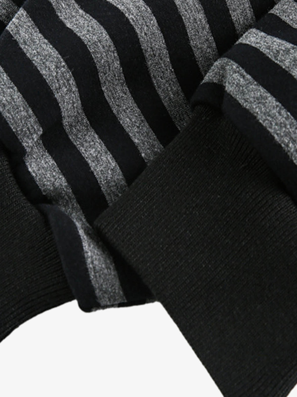 Detachable Fur Collar Striped Zip Up Hoodie