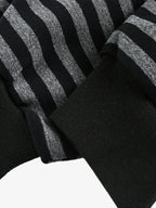 Detachable Fur Collar Striped Zip Up Hoodie
