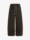 Drawstring Elastic Waist Wide Leg Pants
