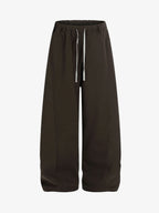 Drawstring Elastic Waist Wide Leg Pants