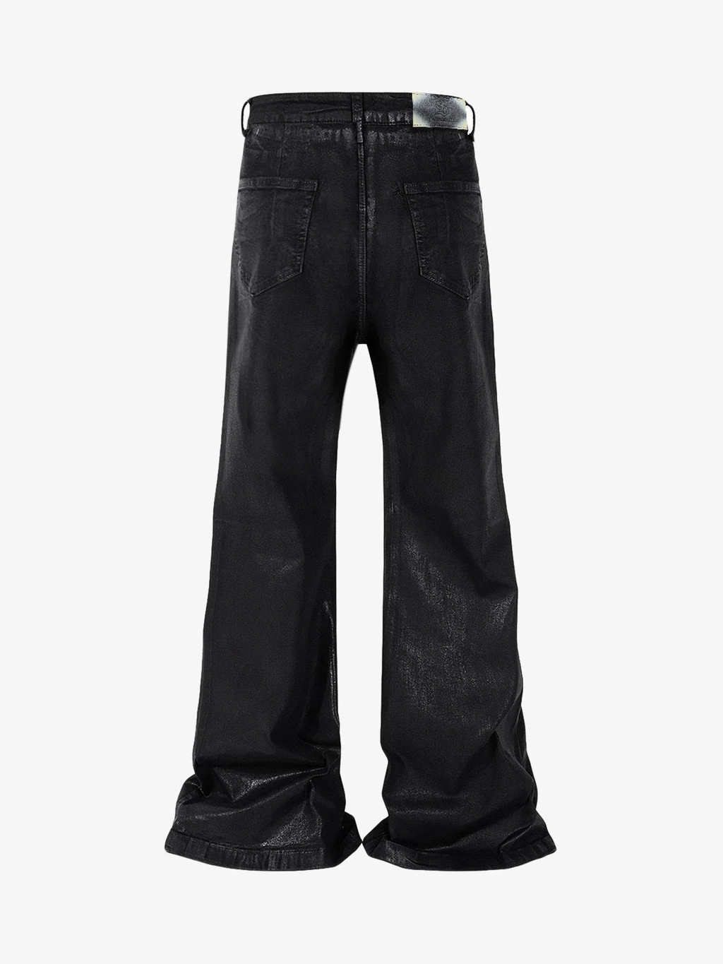 Theprecipice Black Wax Coated Flare Jeans - 2212