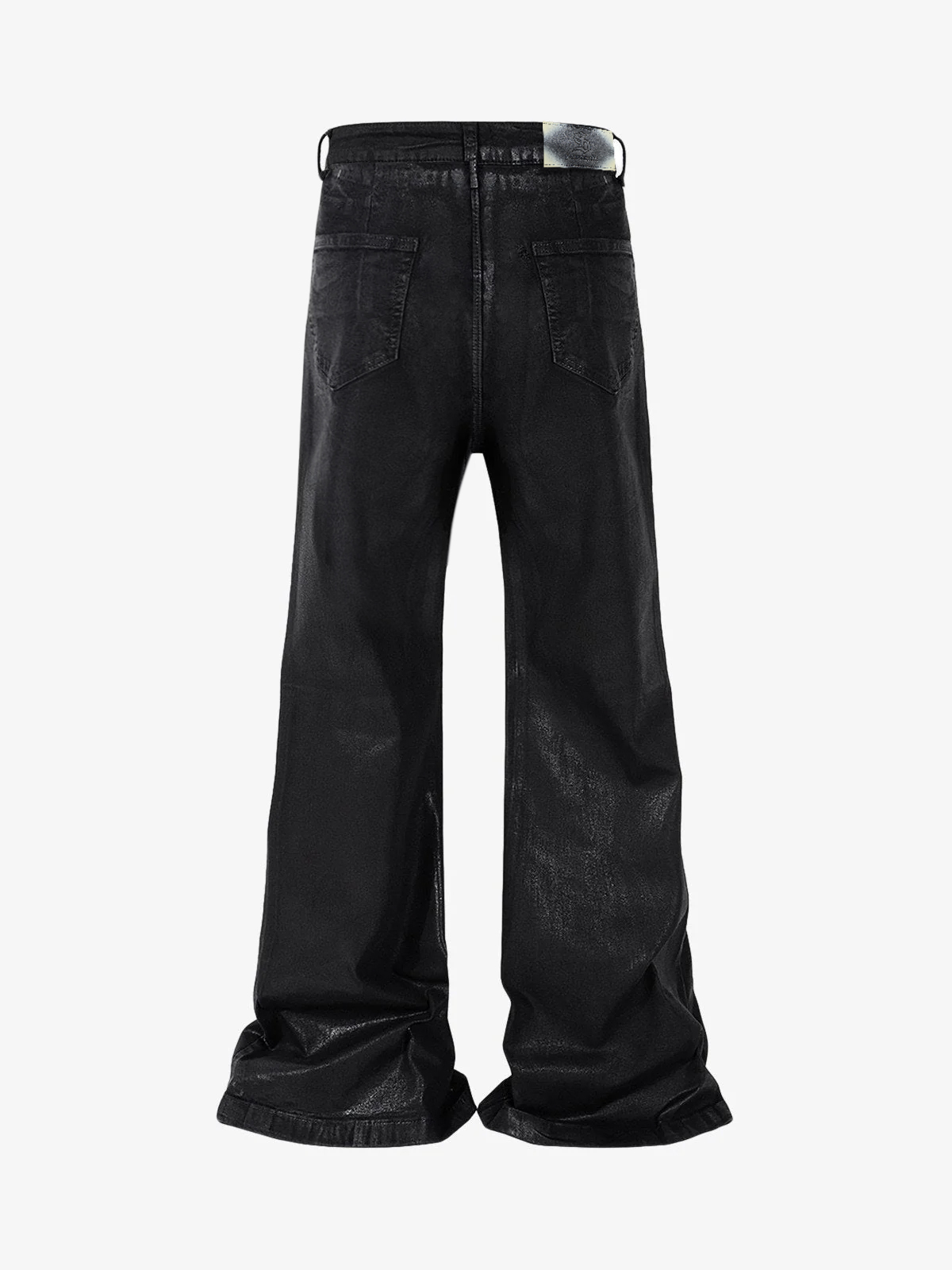 Theprecipice Black Wax Coated Flare Jeans - 2212