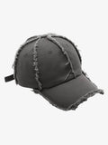 Vintage Frayed Panel Cotton Baseball Cap