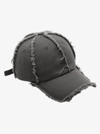 Vintage Frayed Panel Cotton Baseball Cap