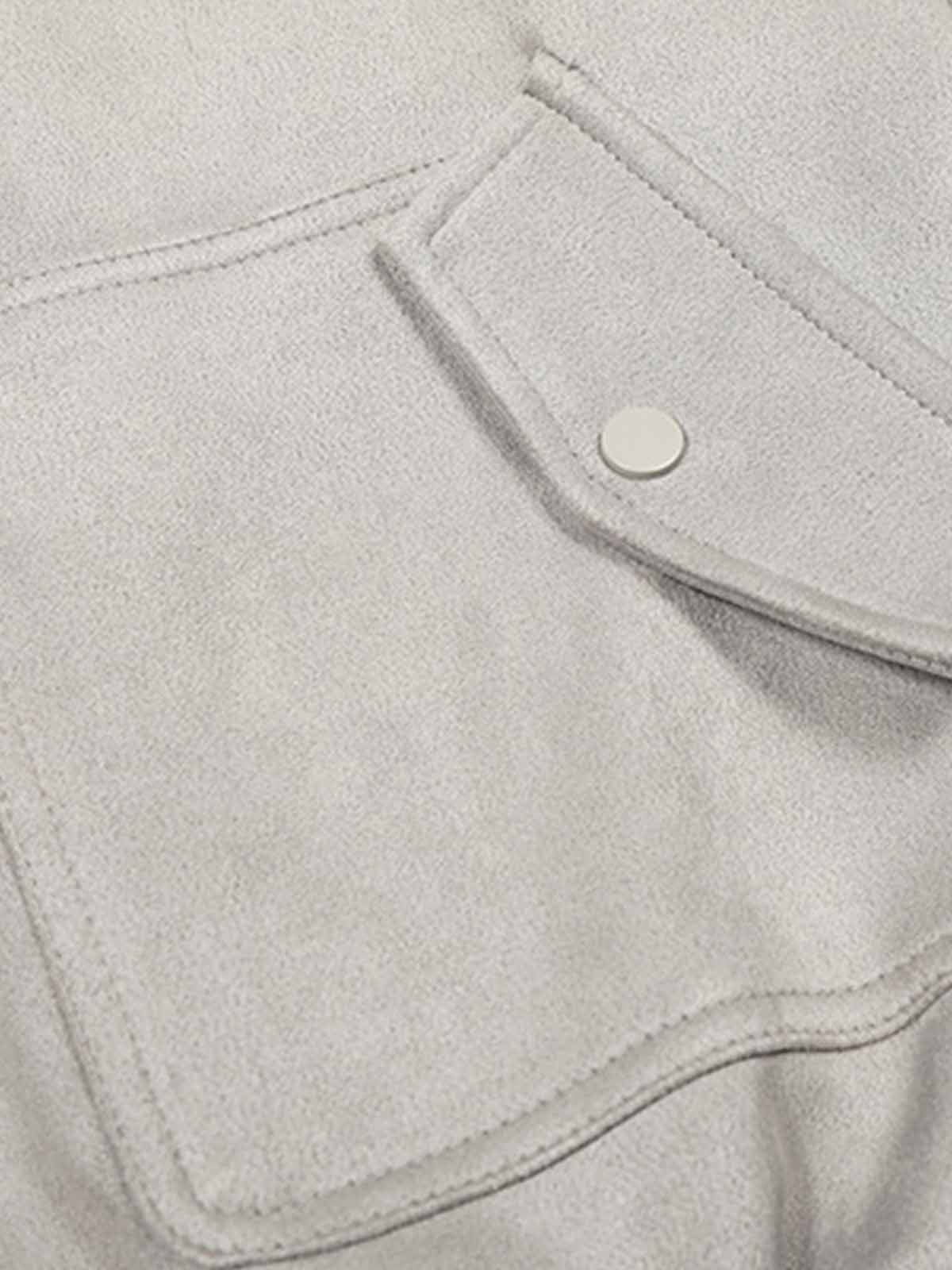 Vintage Suede Faux Fur Lined Aviator Bomber Jacket