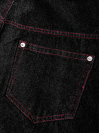 Street Culottes Red Stitching Barrel Jeans