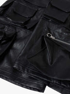 Faux Leather Cargo Jorts