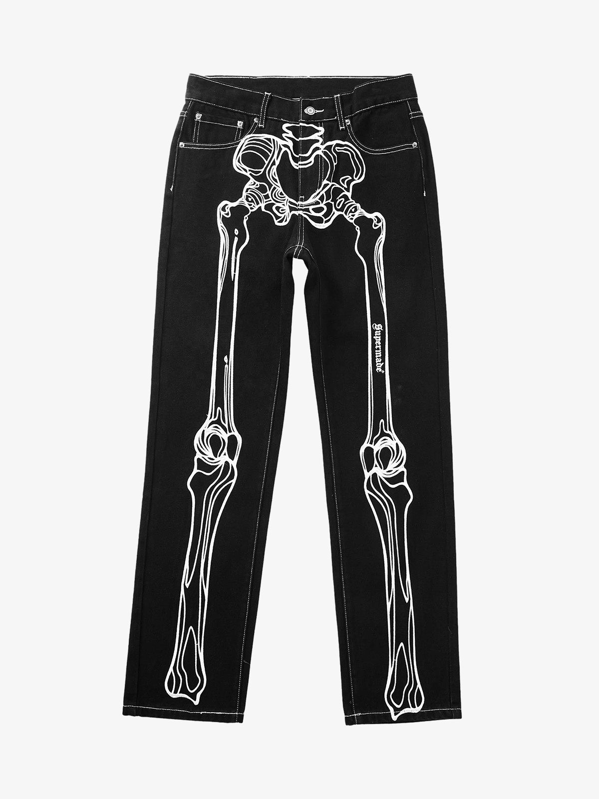 Theprecipice Hip Hop Bones Embroidered Jeans - 1859