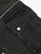 Washed Multi-Pocket Bootcut Jeans