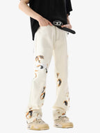 Theprecipice American Retro Lace Patchwork Jeans