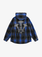 Theprecipice Plaid Brushed Cardigan Hooded Shirt