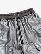 RO Style Matte Coated Leather Baggy Trousers - 2339