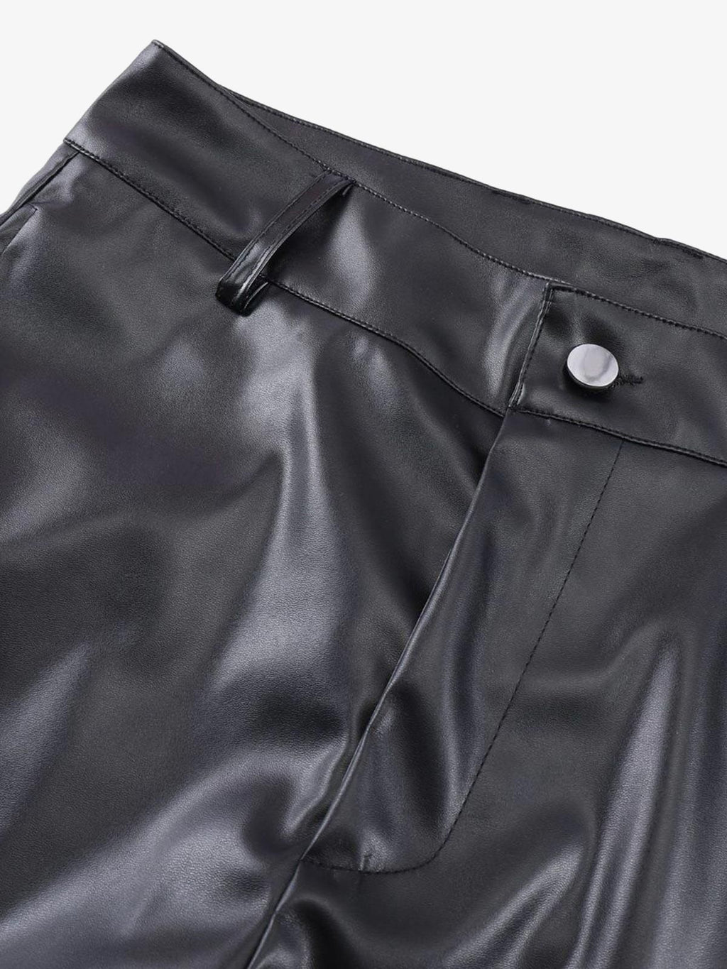 Theprecipice Punk Style Pleated Leather Pants - 2195