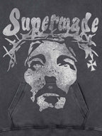 Theprecipice Heavy Washed Jesus Graphic Hoodie - 1973