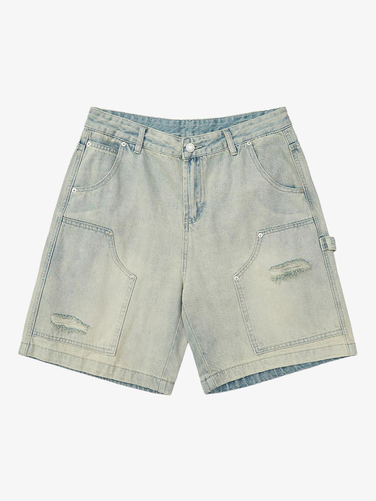 Theprecipice Retro Washed Hip-Hop Shorts